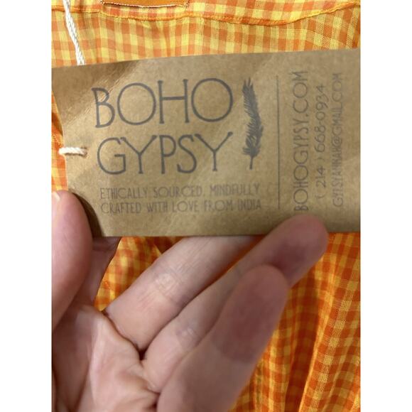 Boho Gypsy Dress Made In India Swim Cover Up Size S/M 100% Cotton Beach - Picture 4 of 5